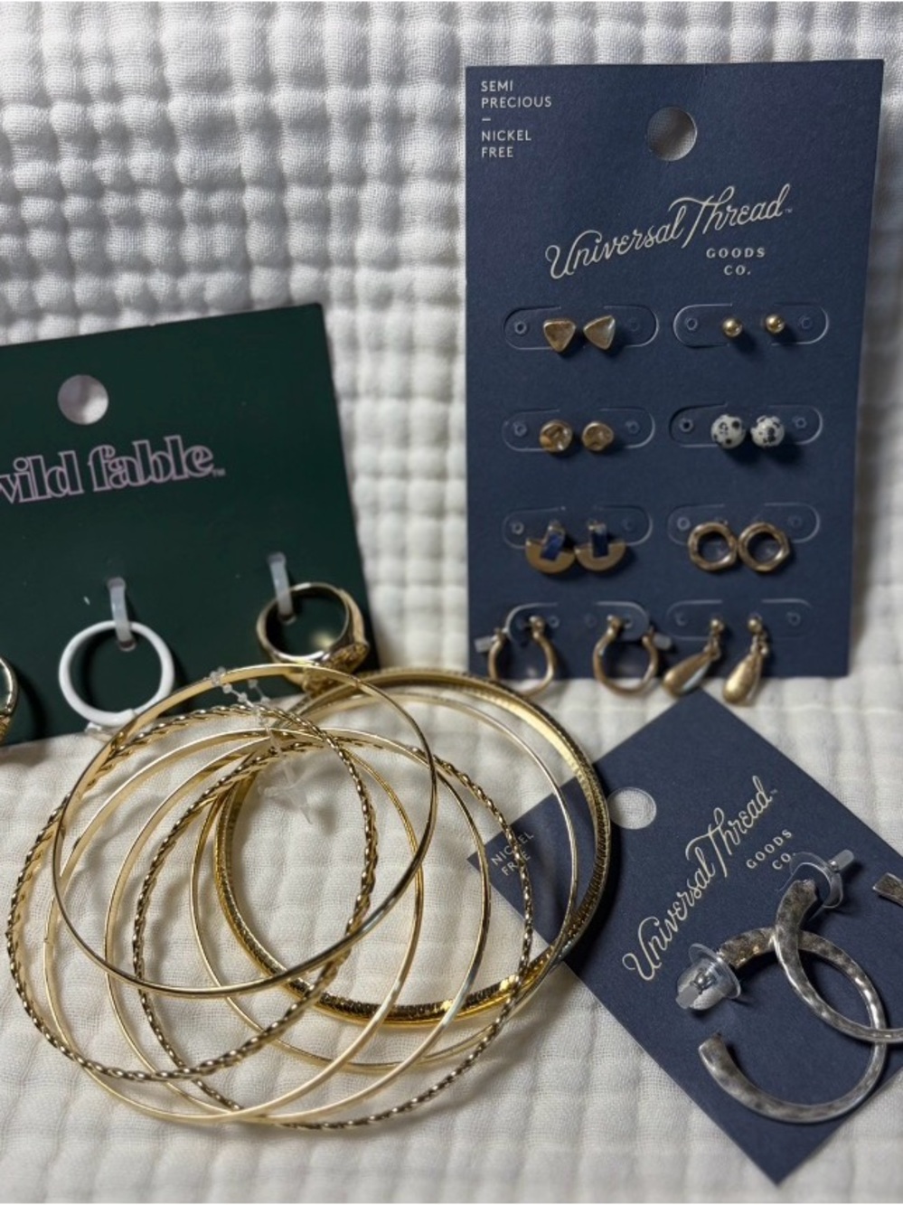 Lot-Universal Thread/Wild Fable Earrings Bracelets Rings Gold Silver NWT